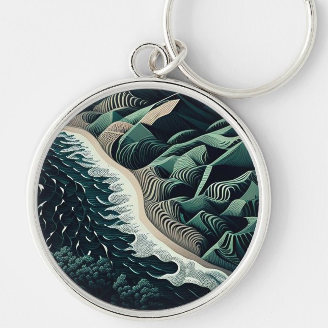 Serene Shores Keychain (Front)