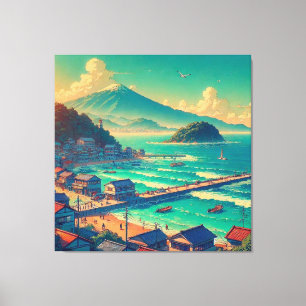 Serene Shores of Fuji Canvas Print