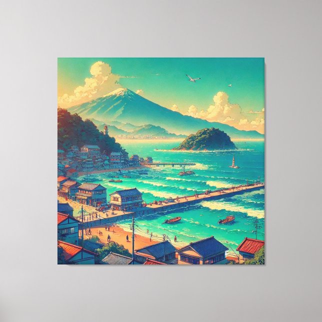 Serene Shores of Fuji Canvas Print (Front)