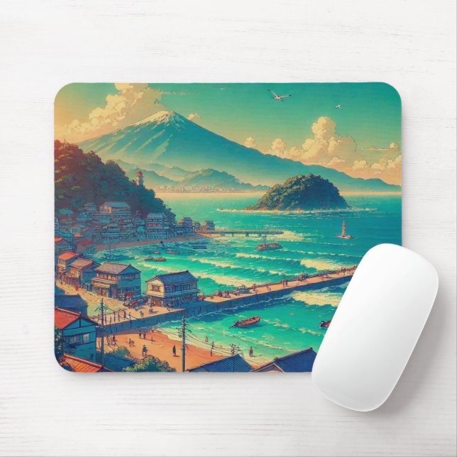 Serene Shores of Fuji Mouse Pad (With Mouse)