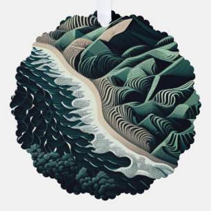 Serene Shores Ornament Card