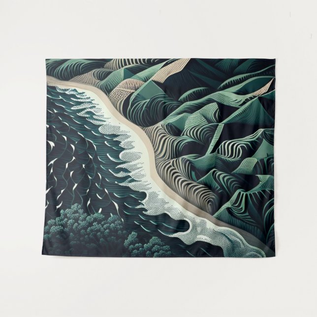 Serene Shores Tapestry (Front (Horizontal))