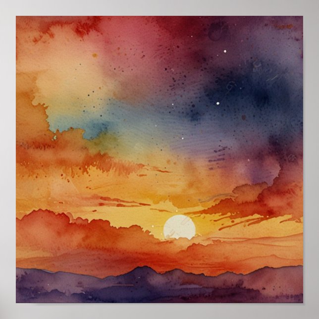 Serene Simplicity: Modern Minimalist Watercolor  Poster (Front)