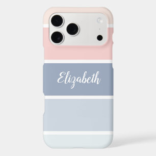 Serene Skies Dusty Blue Blush Stripes Personalized