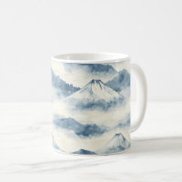 Serene Snow-Capped Mountains - Blue & White