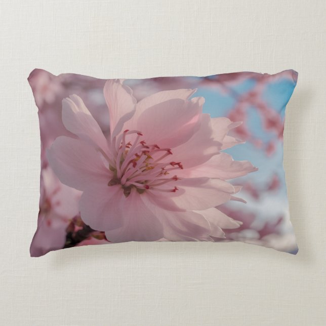Serene Spring Flower Art Accent Pillow (Front)