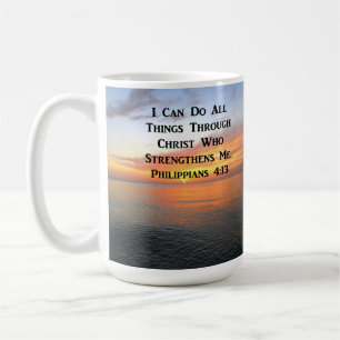 SERENE SUNRISE PHILIPPIANS 4:13 PHOTO SCRIPTURE COFFEE MUG