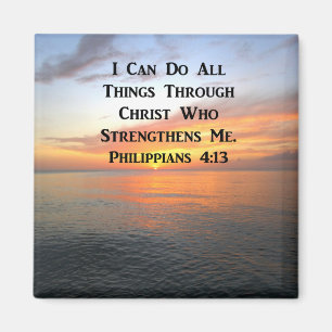 SERENE SUNRISE PHILIPPIANS 4:13 PHOTO SCRIPTURE MAGNET