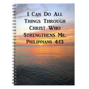 SERENE SUNRISE PHILIPPIANS 4:13 PHOTO SCRIPTURE NOTEBOOK
