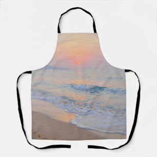 Serene Sunset Beach Ocean Glow Apron