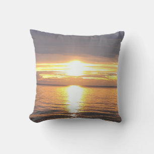 Serene Sunset Nature Photography Throw Pillow
