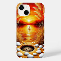 Serene Sunset Over a Lake With Sailboat