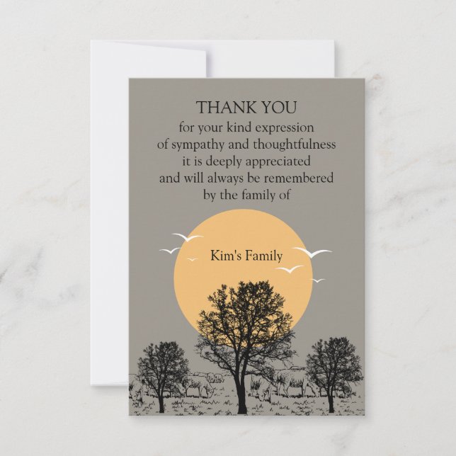 Serene Sunset Pasture Thank You Card (Front)