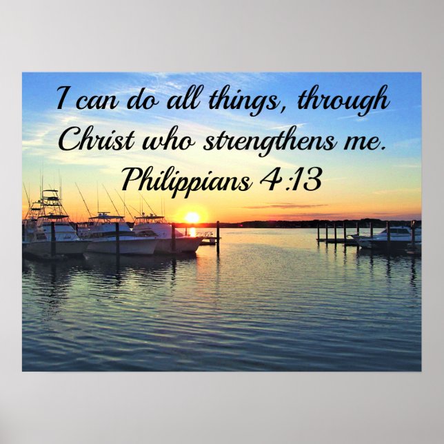 SERENE SUNSET PHILIPPIANS 4:13 SCRIPTURE POSTER (Front)