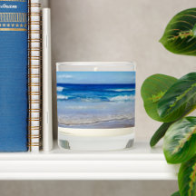Serene Surf Candle In Glass Holder