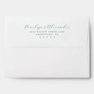 Serene Teal Calligraphy Envelope
