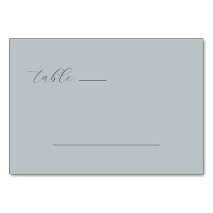 Serene Teal Minimalist Lines Table Number