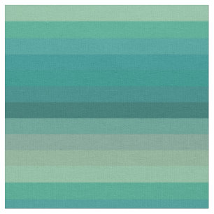 Serene Teal Ombré Horizontal Stripes Fabric
