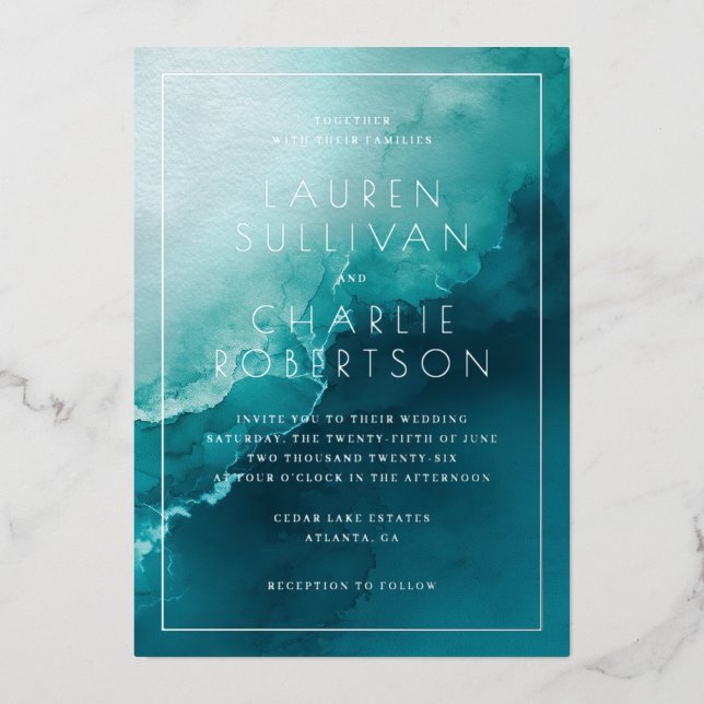 Serene Teal Watercolor Waves (Front)