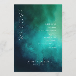Serene Teal Watercolor Waves Program