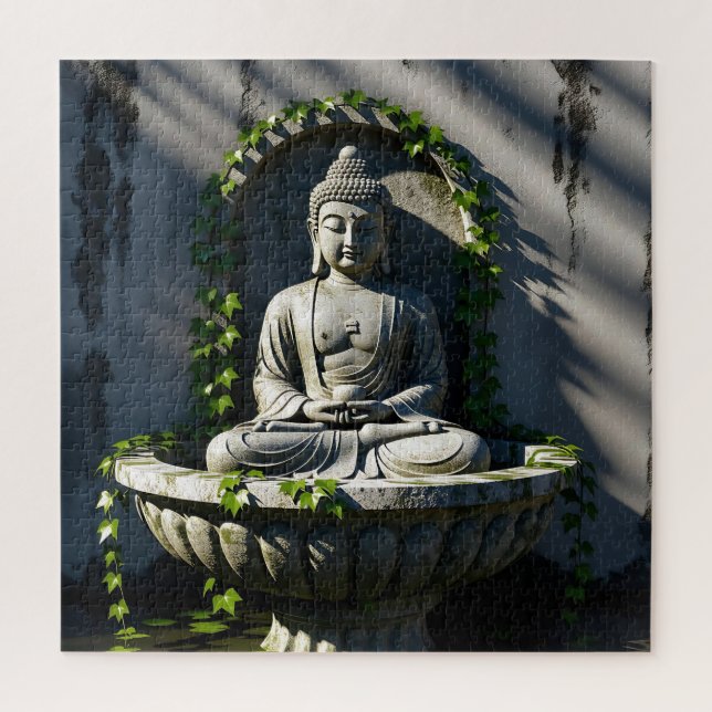 Serene Tranquil Buddha Fountain  Jigsaw Puzzle (Vertical)