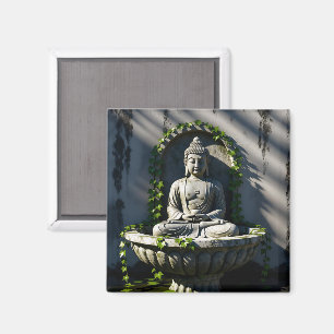 Serene Tranquil Buddha Fountain  Magnet