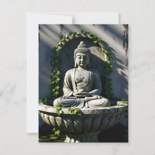 Serene Tranquil Buddha Fountain  Postcard