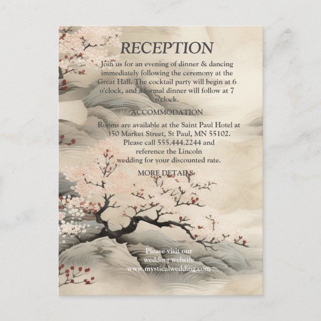 Serene Tranquillity Ikebana Japanese theme Announcement Postcard (Front)