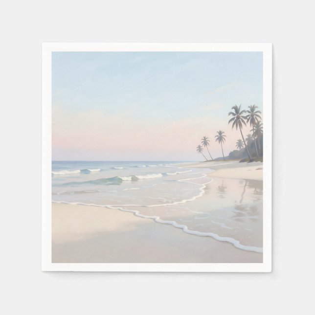 Serene Tropical Beach Paradise Napkin (Front)