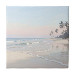 Serene Tropical Beach Paradise Tile