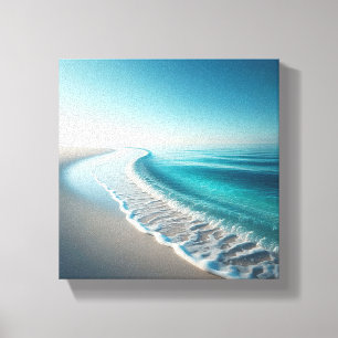 Serene Turquoise Coastline - Minimalist Beach  Canvas Print