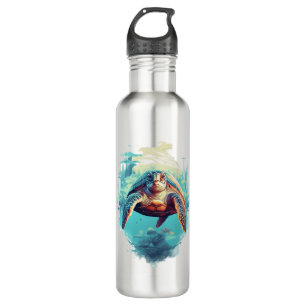 Serene Underwater Turtle 710 Ml Water Bottle