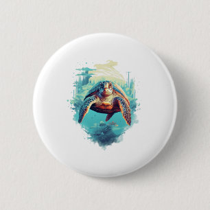 Serene Underwater Turtle Copy Copy 2 Inch Round Button