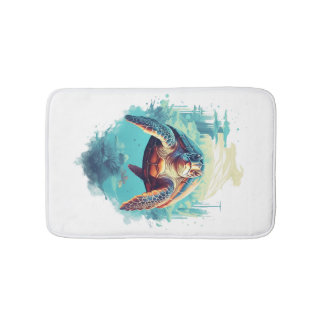 Serene Underwater Turtle Copy Copy Bath Mat