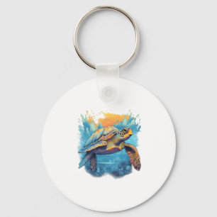 Serene Underwater Turtle Copy Keychain