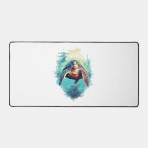 Serene Underwater Turtle Desk Mat