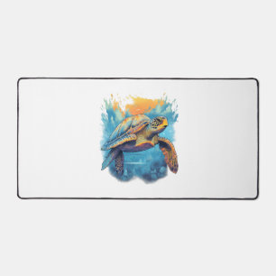 Serene Underwater Turtle Desk Mat