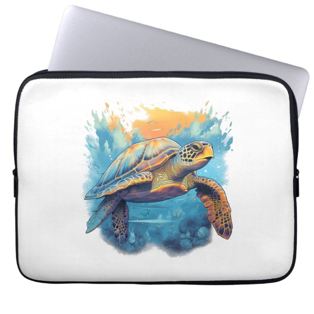 Serene Underwater Turtle  Laptop Sleeve (Front)
