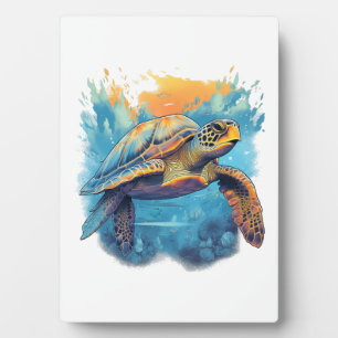 Serene Underwater Turtle  Plaque