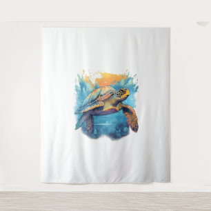 Serene Underwater Turtle  Tapestry