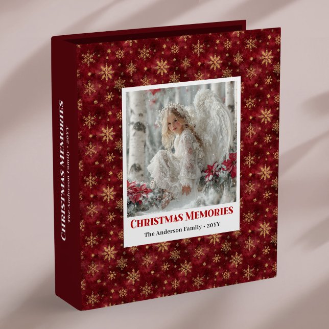 Serene Victorian Angel Red Gold Christmas memory  Binder (Serene Victorian Angel Red Gold Christmas memory album)