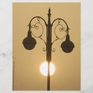 Serene Victorian Vintage Street Lamp Sunset Sky
