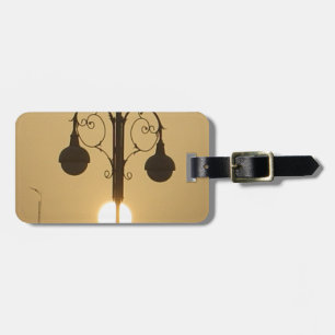 Serene Victorian Vintage Street Lamp Sunset Sky Luggage Tag