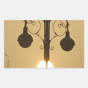 Serene Victorian Vintage Street Lamp Sunset Sky Sticker