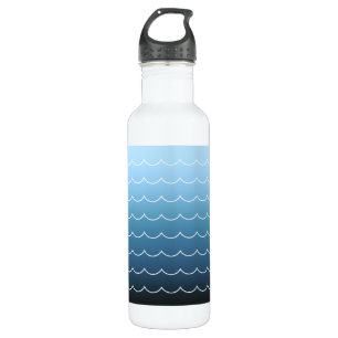 Serene Water Blue Wave Pattern Gradient 710 Ml Water Bottle