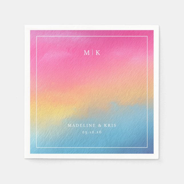 Serene Watercolor Gradient Napkin (Front)