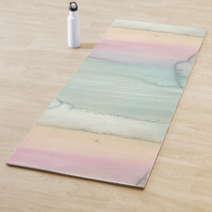 Serene Watercolor Wash Abstract Sunrise Yoga Mat