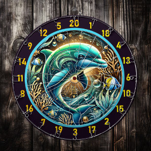 Serene Waters Dolphin Dartboard Delight