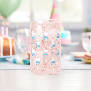 Serene Waters - Playful Swan Lake Pattern Design Can Glass