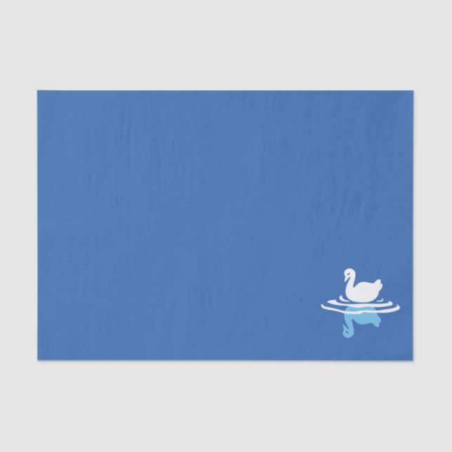 Serene Waters - Playful Swan Lake Pattern Design Tissue Paper (Front)
